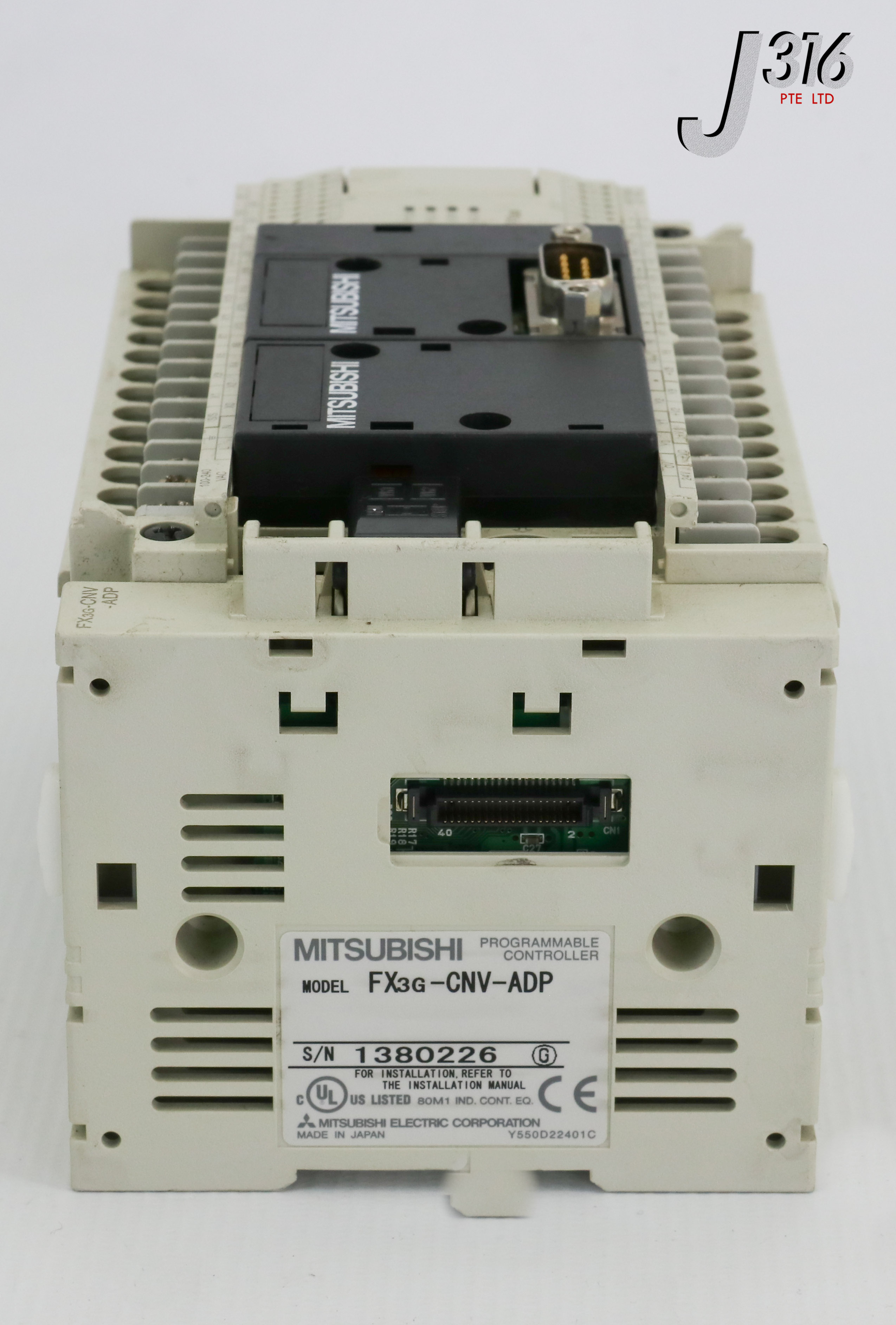 25466 MITSUBISHI PROGAMMABLE CONTROLLER W/ FX3G-CNV-ADP FX3G-40MT